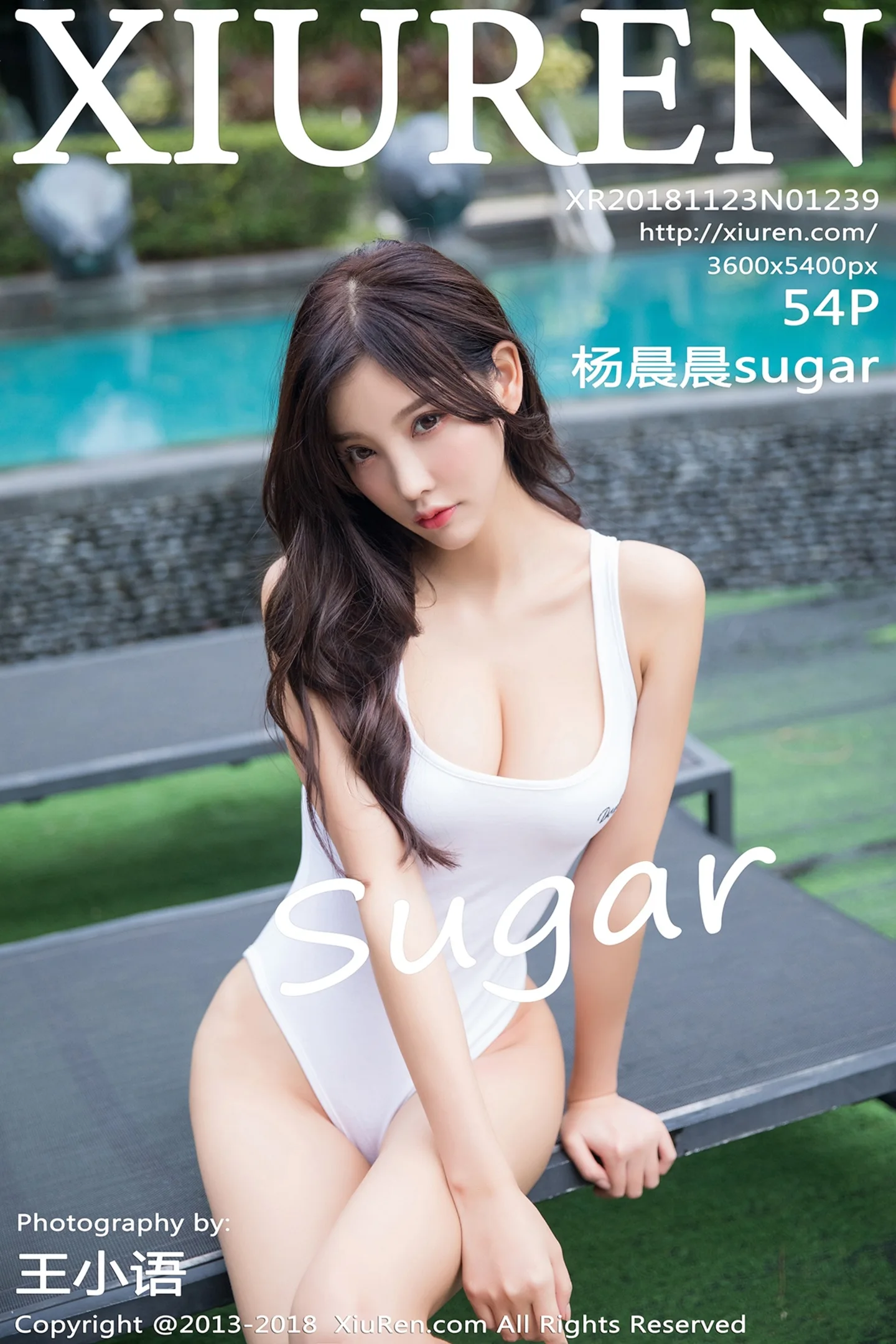 [XiuRen秀人网]No.1239_女神杨晨晨sugar泳池边白色连体比基尼秀完美身材性感写真54P-秀人网 - XiuRen.Pro